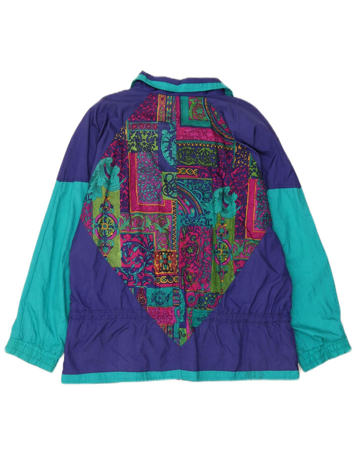 Westbound Chaqueta impermeable extragrande para mujer UK 10 Small Azul marino Paisley Nylon