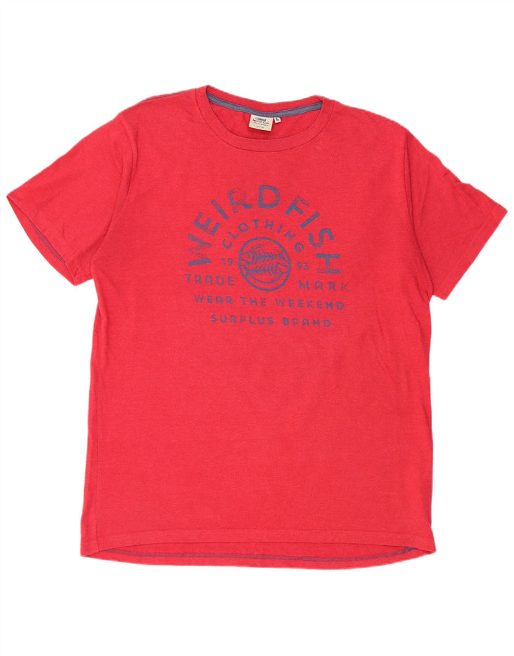 WEIRD FISH Camiseta gráfica para hombre Top grande de algodón rojo