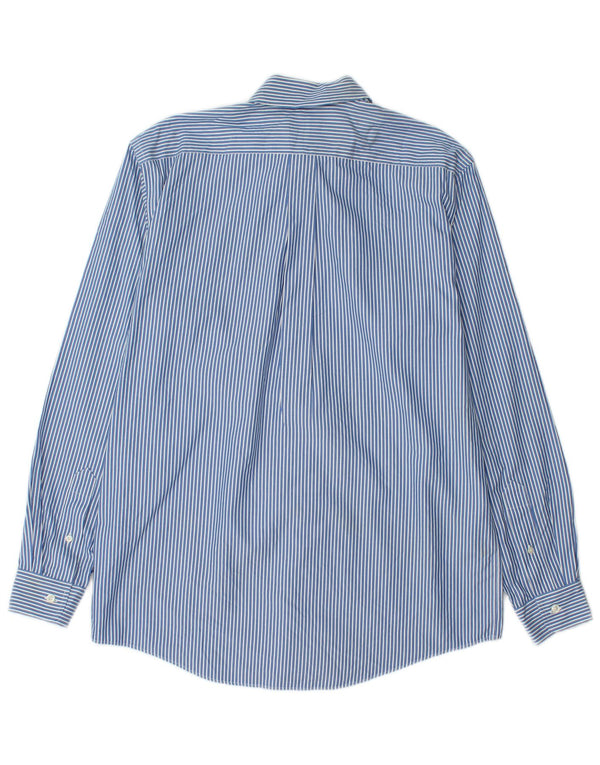 L.L.Bean Camisa para hombre Talla 15 Algodón a rayas azul medio