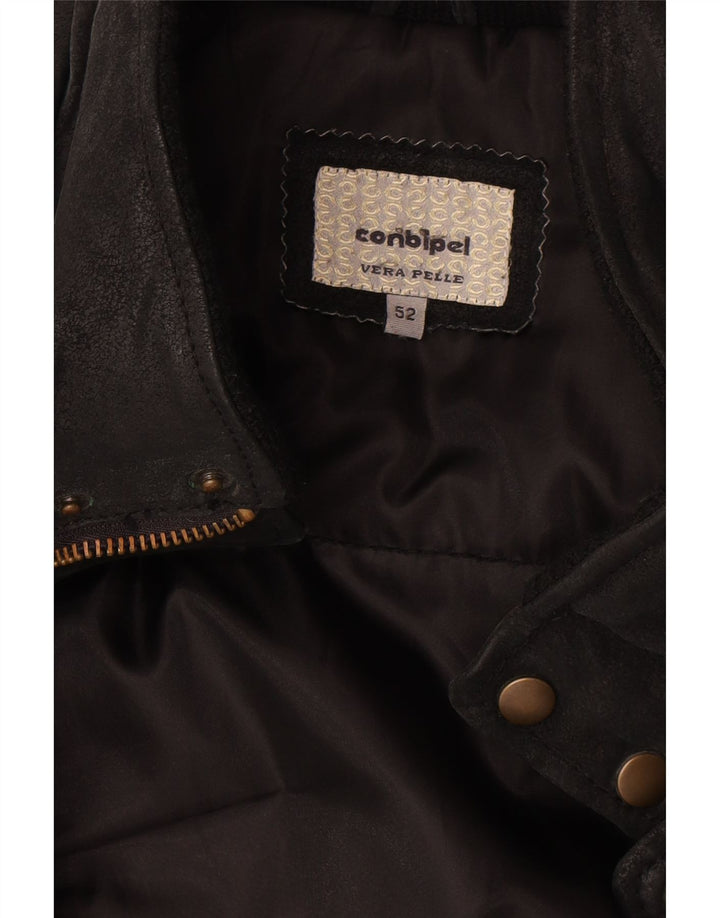 Conbipel Chaqueta de cuero para hombre IT 52 Cuero negro grande