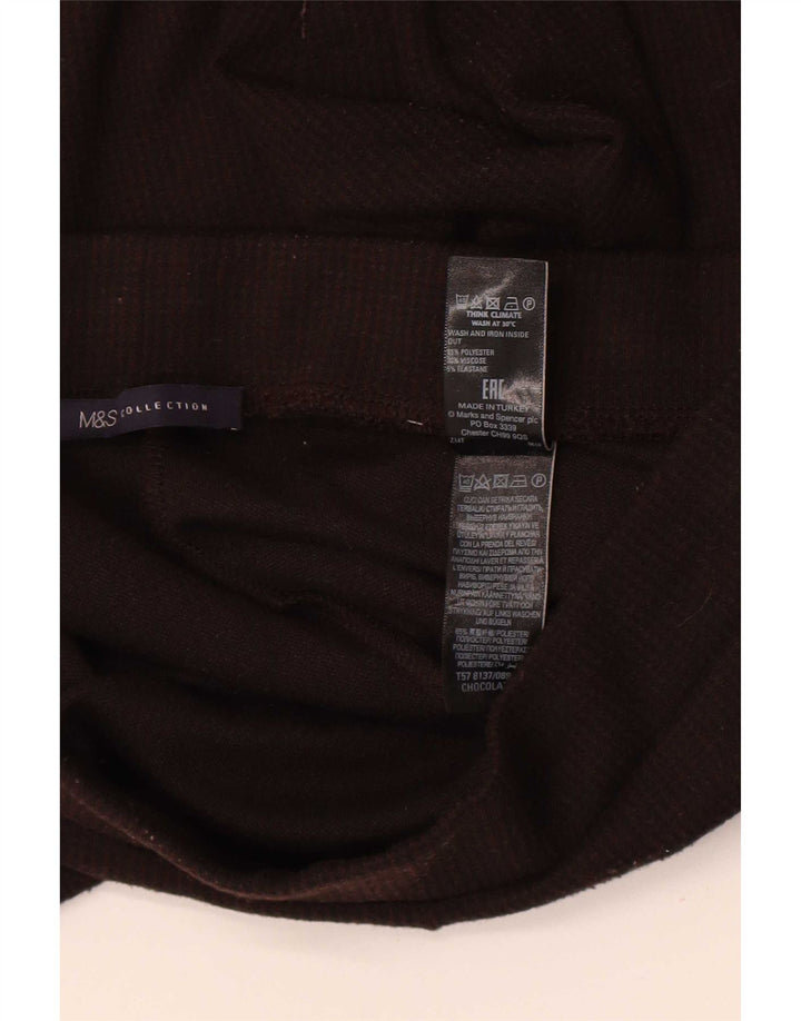 Marks & Spencer Leggings regulares para mujer UK 42 Poliéster marrón medio