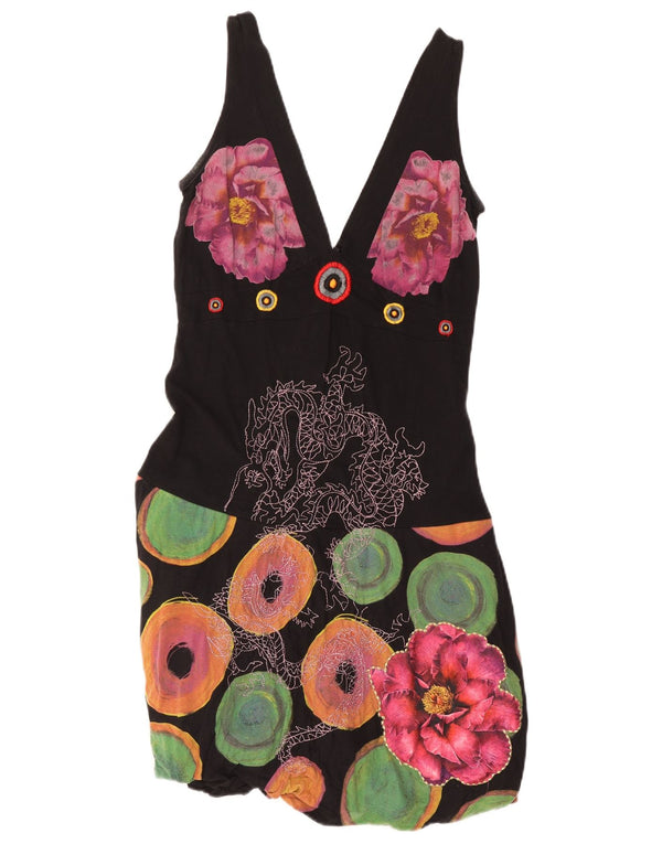 Desigual Vestido Burbuja Sin Mangas Gráfico Niñas 9-10 Años XL Negro Floral
