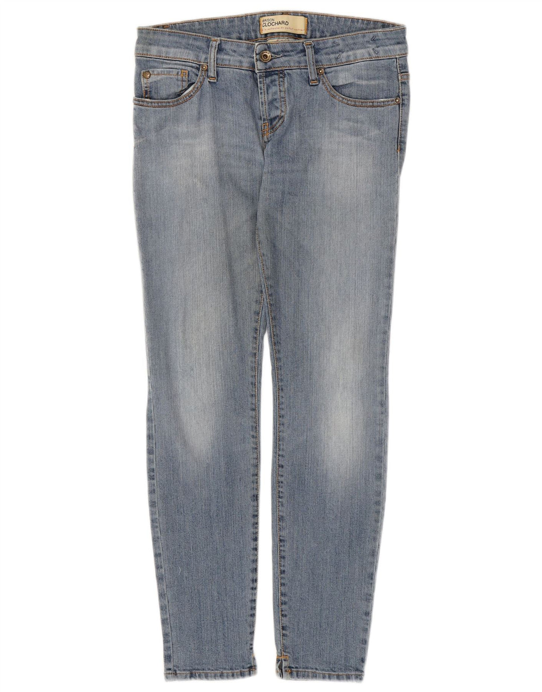 MAISON CLOCARD Vaqueros ajustados para mujer W28 L29 Algodón azul