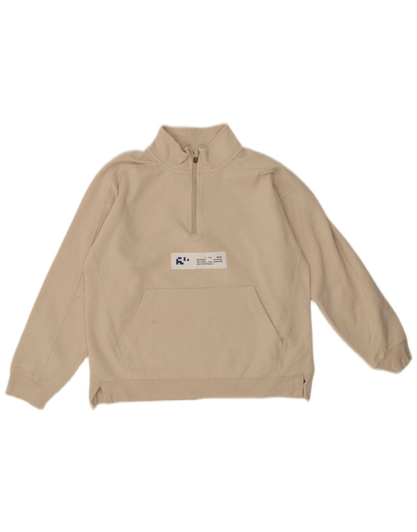 Zara Sudadera con estampado gráfico y cuello con cremallera para niña 13-14 años Beige