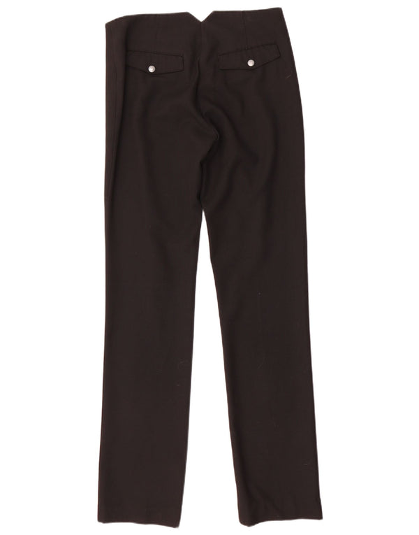 Armani Jeans Pantalones chinos rectos para mujer UK 10 Small W28 L32 Negro