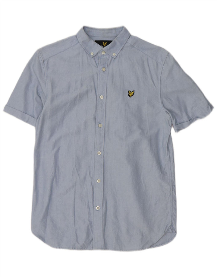 Lyle & Scott Camisa de manga corta para hombre Small Blue Cotton