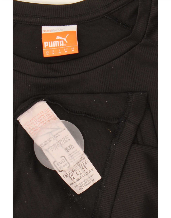 Puma Camiseta gráfica para hombre Top poliéster a rayas negras medianas