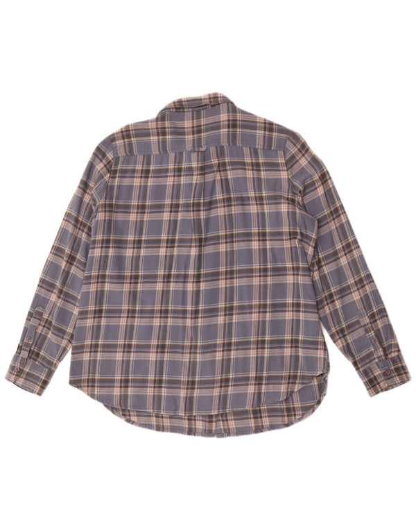 Camisa de franela para mujer Fat Face UK 40 Algodón a cuadros azul mediano