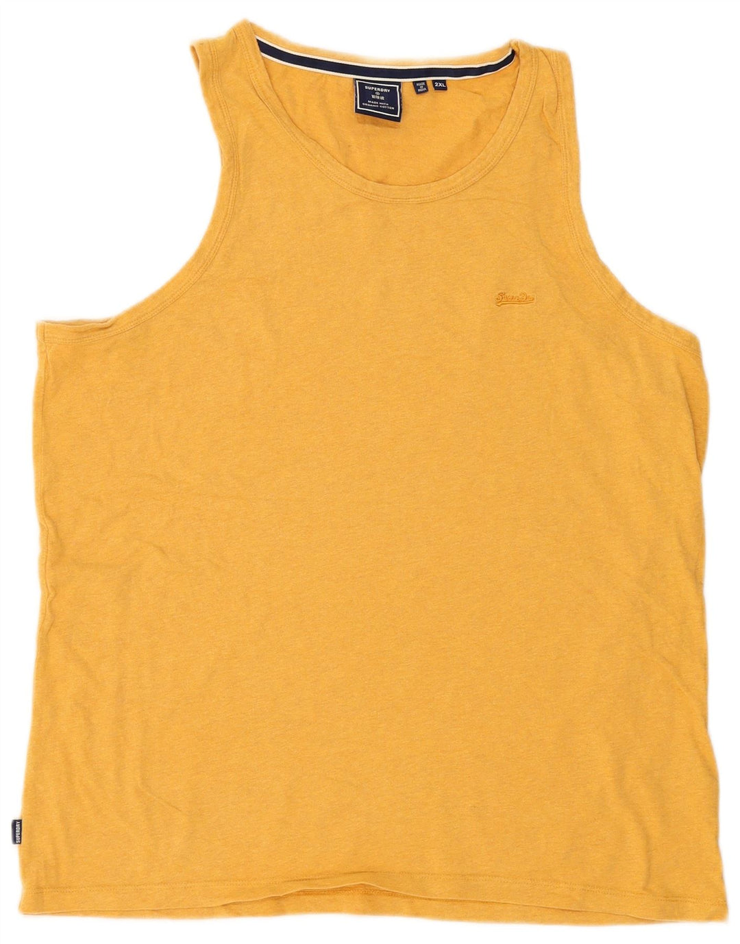 Superdry Camiseta Sin Mangas Para Hombre 2XL Algodón Amarillo