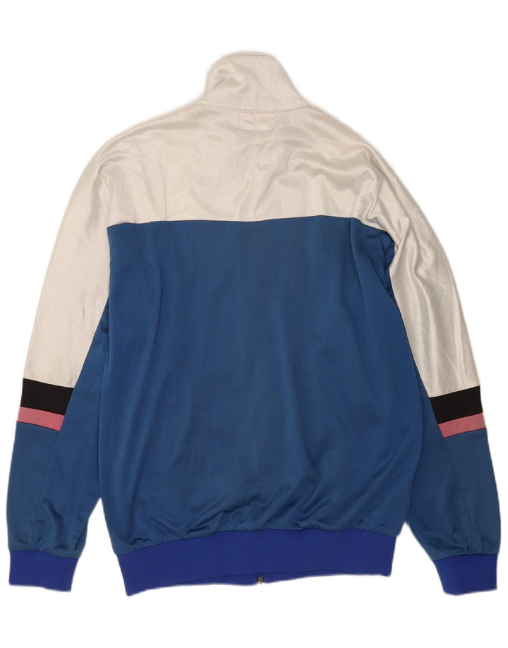 Asics Hombre Gráfico Chándal Top Chaqueta Grande Azul Colorblock Poliamida