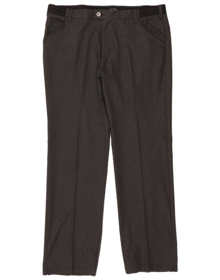 Adidas Pantalones Casuales Rectos Para Hombre W38 L34 Poliéster Gris