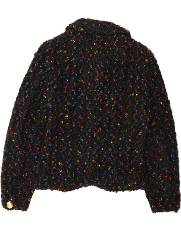 VINTAGE Womens Blazer Jacket UK 12 Medium Black Flecked Vintage Vintage and Second-Hand Vintage from Messina Hembry 