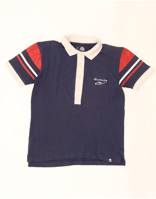 Americanino Polo para mujer UK 44 Mediano Azul marino Colorblock Algodón