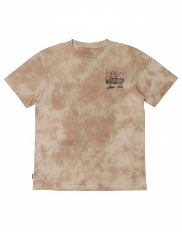 Camiseta con gráfico de corte regular para hombre Element Top XS Algodón teñido anudado en beige