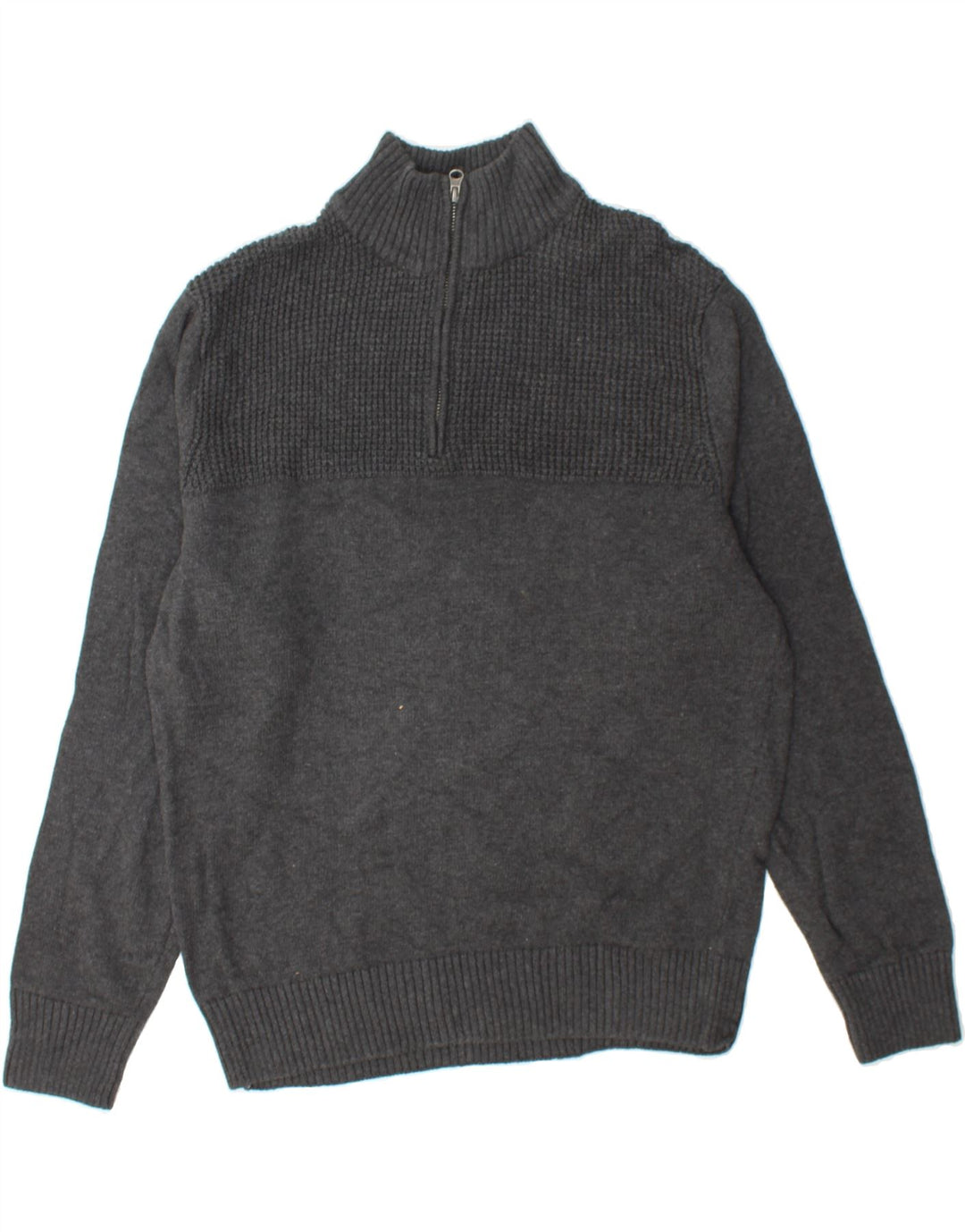 DOCKERS Mens Zip Neck Jumper Sweater Medium Grey Cotton Vintage Dockers and Second-Hand Dockers from Messina Hembry 