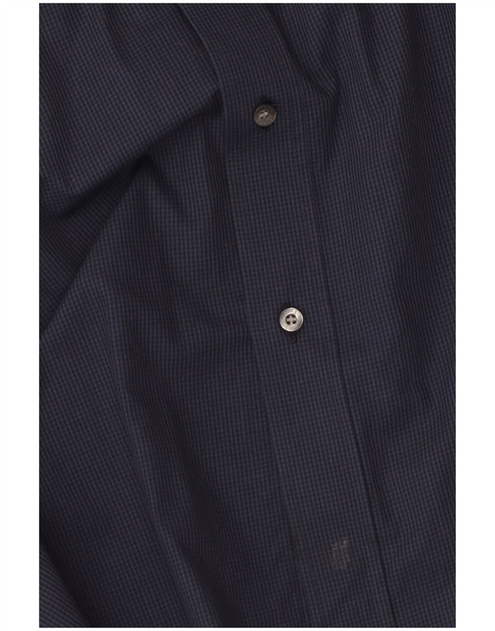 Camisa LACOSTE para hombre Talla 45 XL Algodón a cuadros azul marino