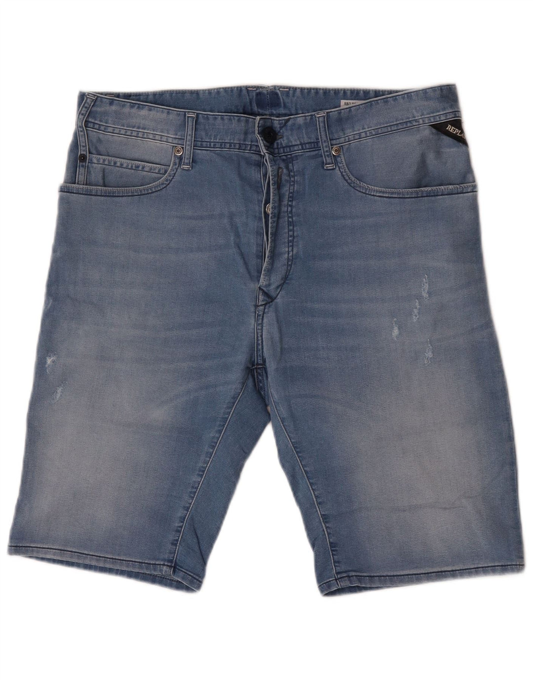 Replay Shorts De Mezclilla Hombre W32 Algodón Azul Medio