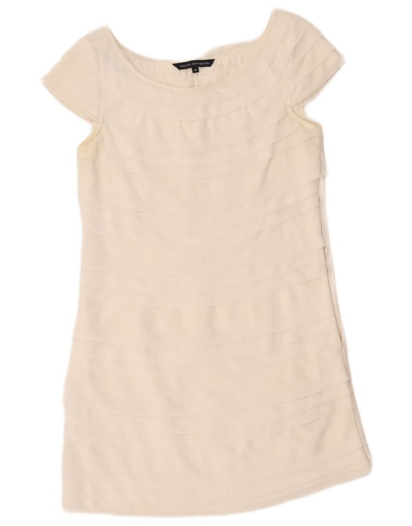 French Connection Vestido escalonado para mujer UK 40 Pequeño Poliéster blanco