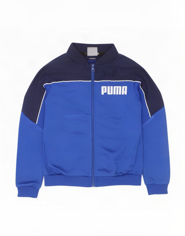 Puma Chaqueta de chándal gráfica para niños 2-3 años Poliéster color block azul