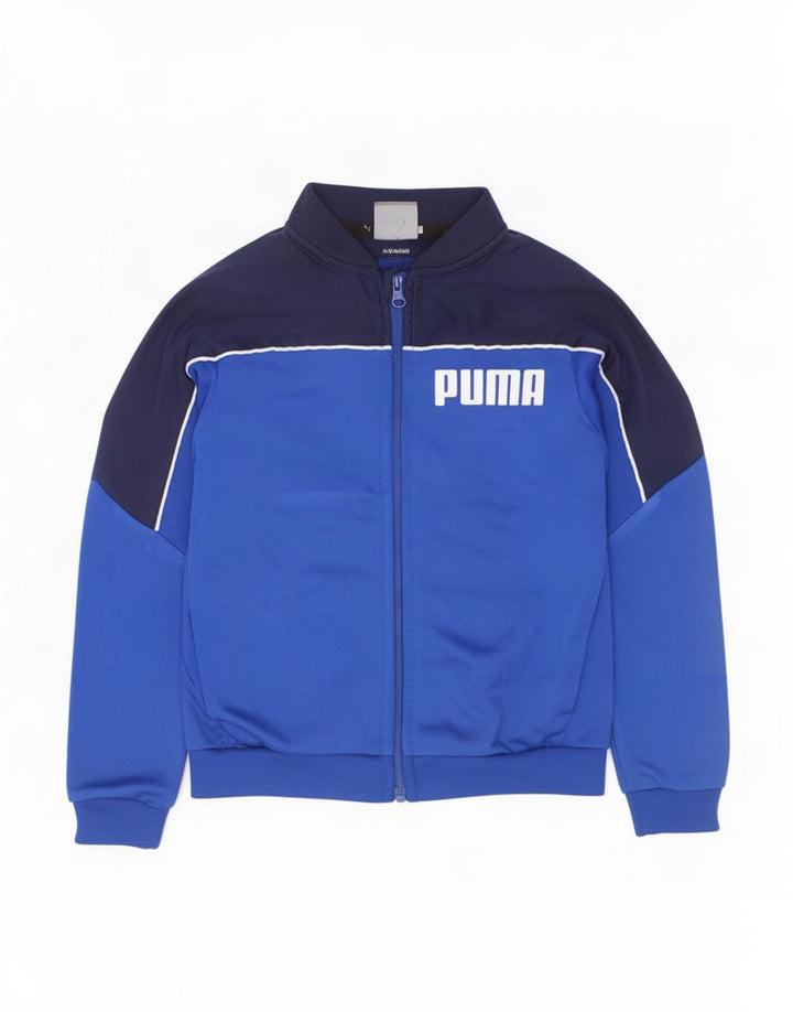 Puma Chaqueta de chándal gráfica para niños 2-3 años Poliéster color block azul