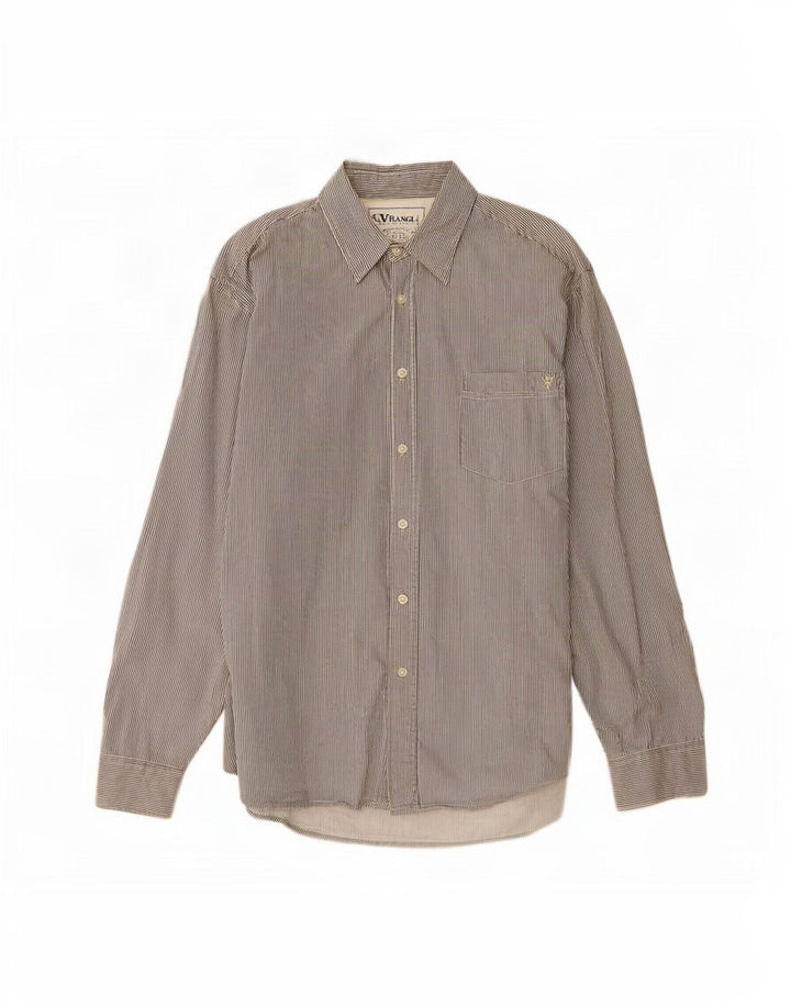 Camisa Wrangler Hombre XL Algodón Rayas Grises