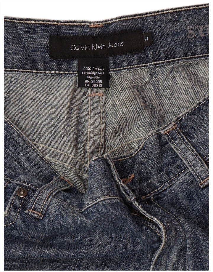 CALVIN KLEIN Vaqueros rectos para hombre W34 L30 Algodón azul