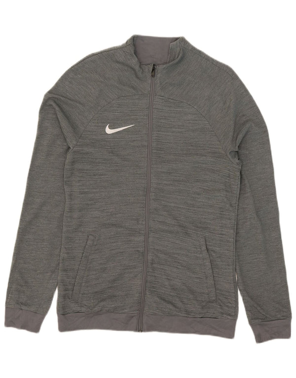 Nike Mujer Dri Fit Slim Fit Chándal Top Chaqueta UK 10 Pequeño Gris Moteado