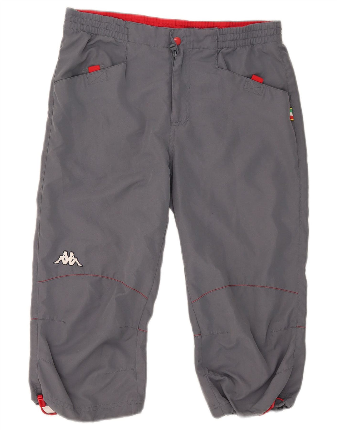 Kappa Pantalones Capri para Hombre Pequeños W29 L18 Poliéster Gris