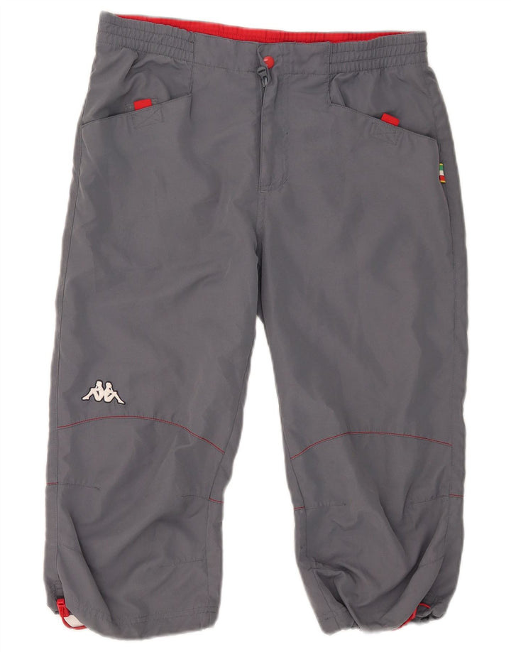Kappa Pantalones Capri para Hombre Pequeños W29 L18 Poliéster Gris