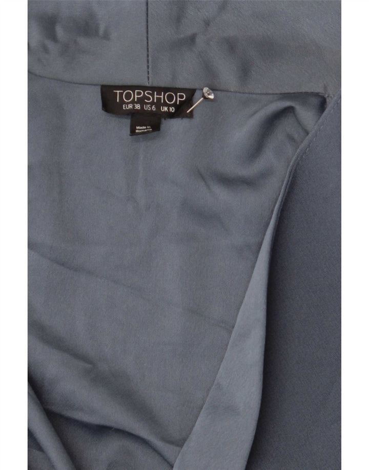 Topshop Chaqueta tipo blazer con doble botonadura para mujer UK 10 Small Poliéster azul