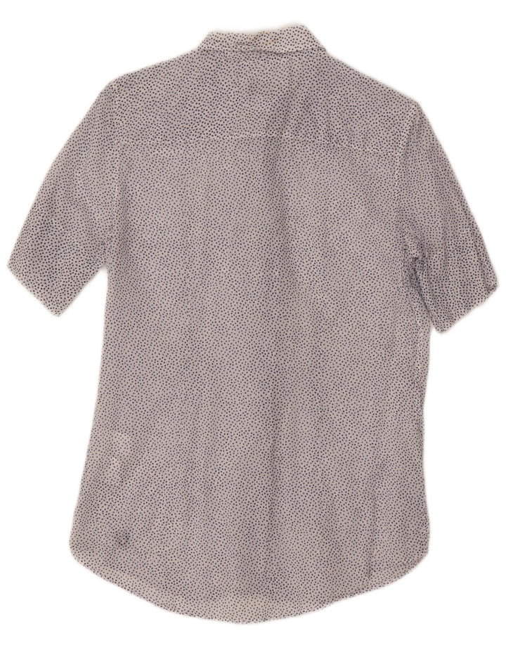Fred Perry Camisa transparente para mujer UK 44 Grande Algodón con lunares blancos