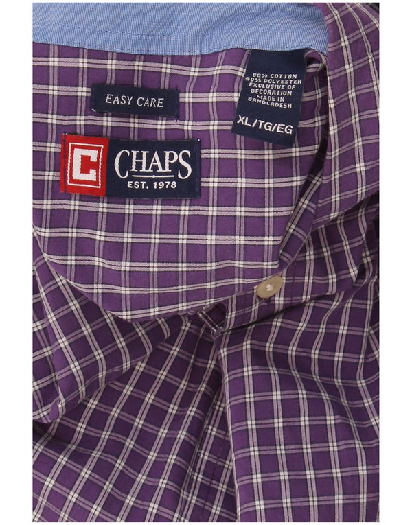 Chaps Camisa de fácil cuidado para hombre XL Algodón a cuadros morado