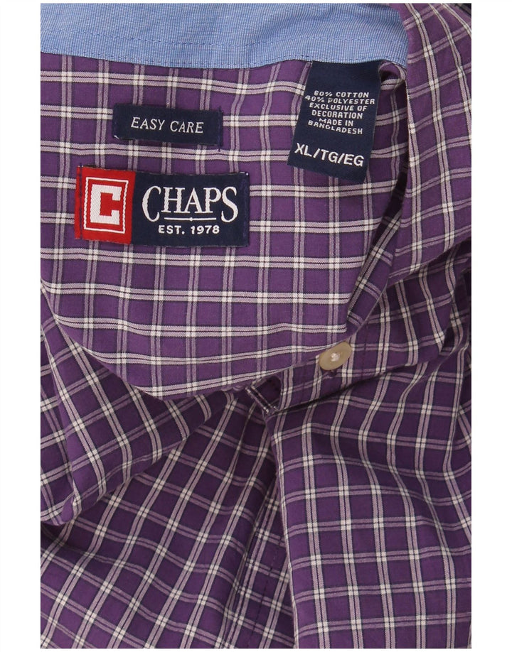 Chaps Camisa de fácil cuidado para hombre XL Algodón a cuadros morado