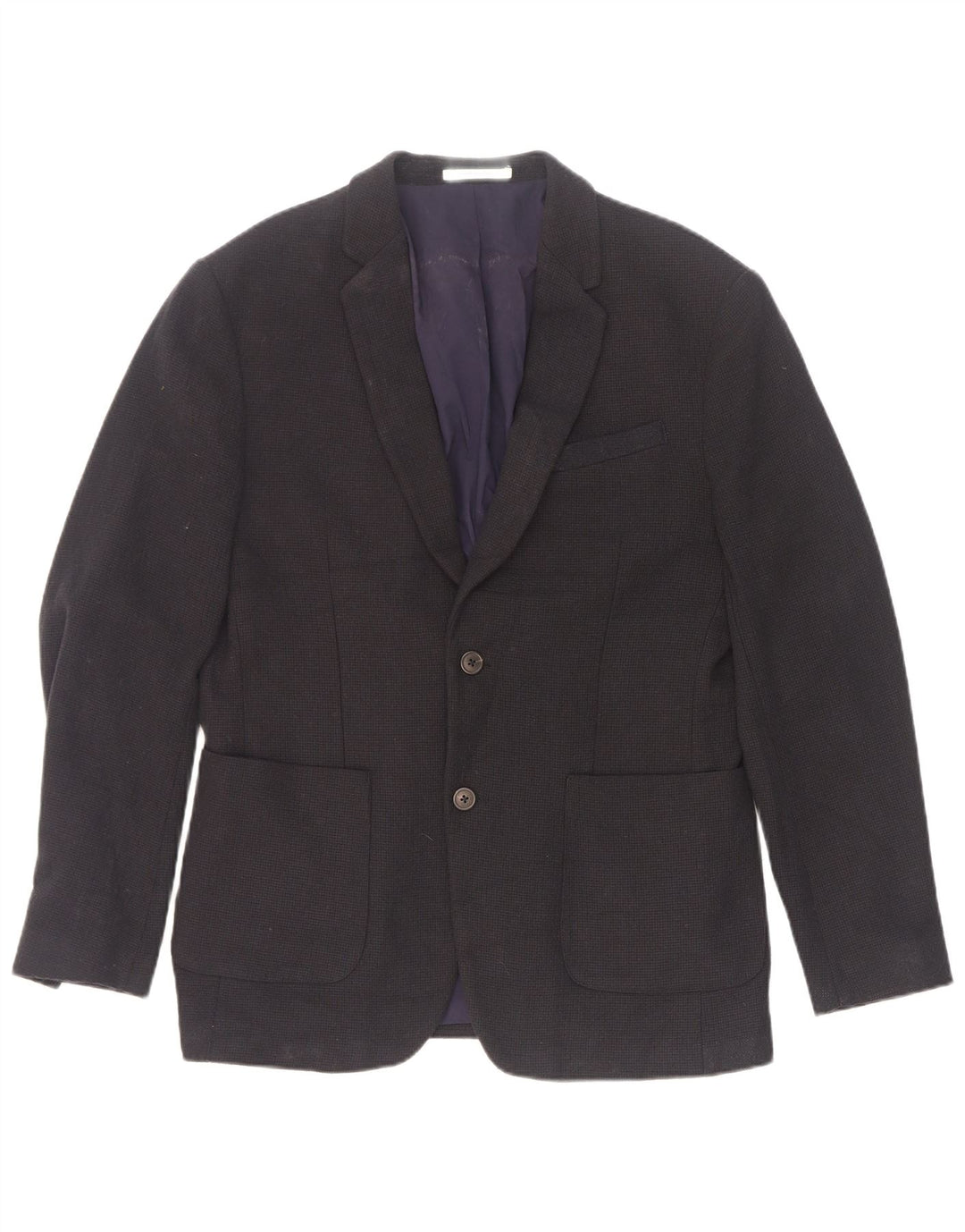 Zara Chaqueta tipo blazer de 2 botones para hombre EU 52 Grande Poliéster azul marino