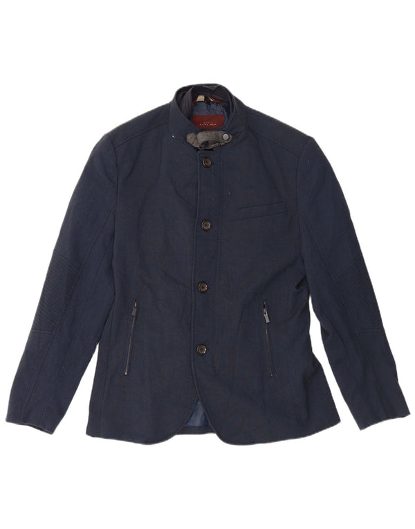Zara Chaqueta tipo blazer de 4 botones para hombre UK 40 Grande Poliéster azul marino