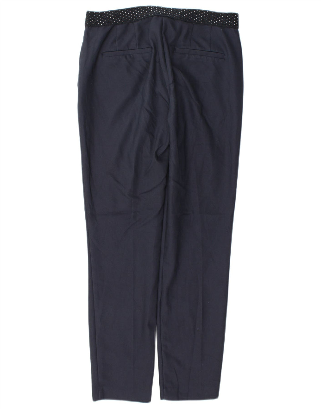 Zara Mujer Pantalón Chino Slim Small W26 L27 Poliéster Azul Marino