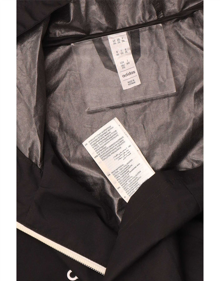 Adidas Chaqueta impermeable con capucha para hombre UK 44 2XL Poliéster negro