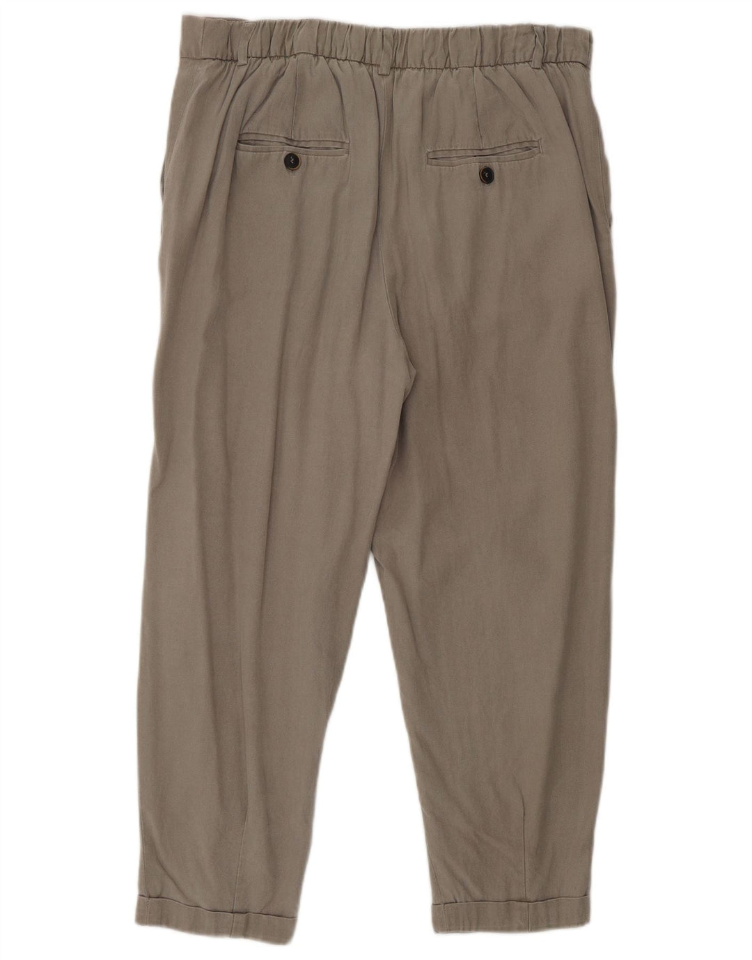 ZARA Mujer Pantalón Cropped Mediano W28 L23 Beige