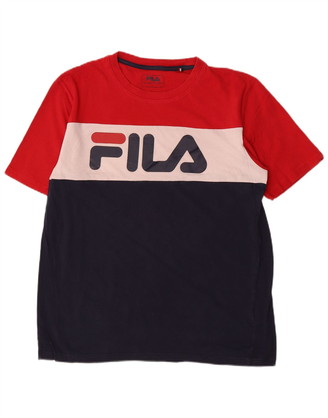 Fila Camiseta gráfica para hombre Top grande multicolor con bloques de color