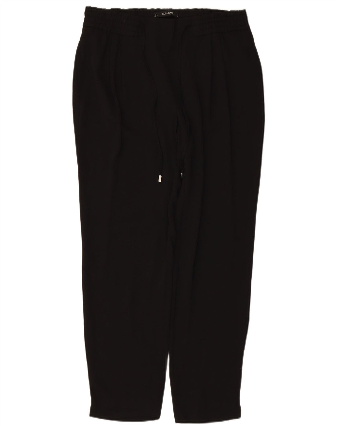ZARA Mujer Pantalones Cortos Cónicos De Cintura Alta UK 46 Large W34 L27 Negro