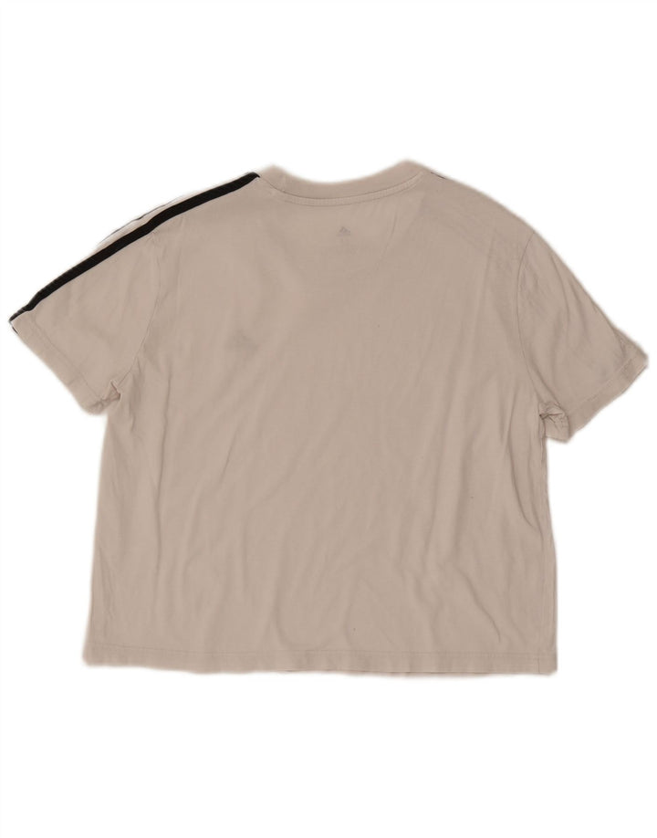 Adidas Mujer Crop Camiseta Top UK 12/14 Mediano Blanco