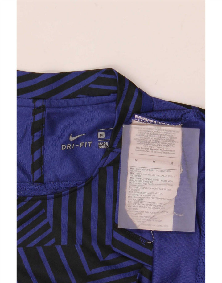 Camiseta Nike Dri Fit para hombre Top medio azul marino poliéster geométrico