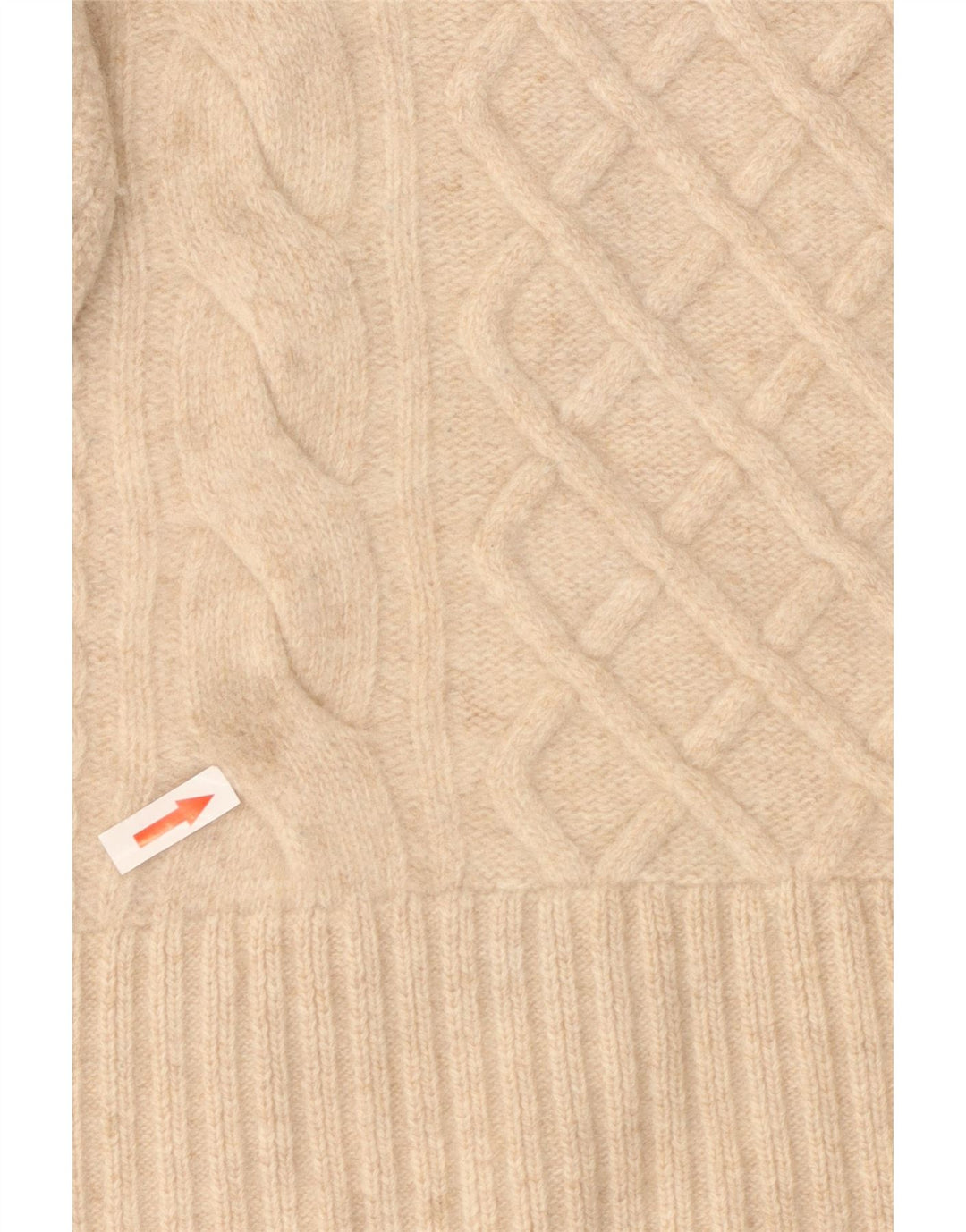 Barbour Jersey de cuello redondo para mujer UK 10 Small Beige Wool