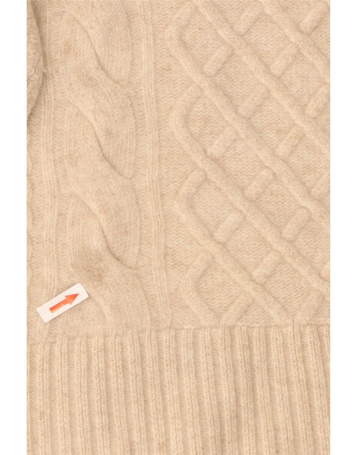 Barbour Jersey de cuello redondo para mujer UK 10 Small Beige Wool