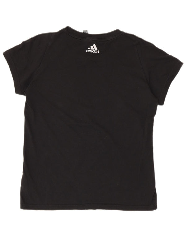 ADIDAS Camiseta gráfica para mujer Top UK 8/10 Small Black Cotton