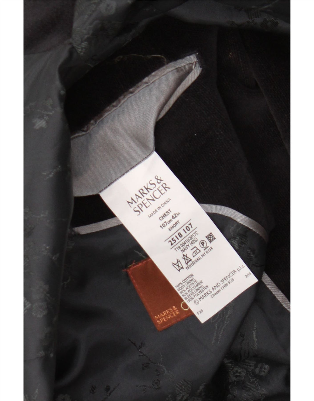 Marks & Spencer Chaqueta tipo blazer de pana con 2 botones para hombre UK 42 XL Azul marino