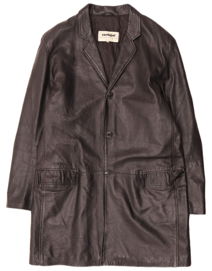 Conbipel Abrigo de cuero para hombre IT 52 Large Black