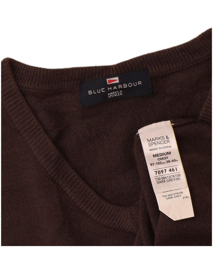Marks & Spencer Suéter Azul Harbor con Cuello En V para Hombre Acrílico Gris Medio