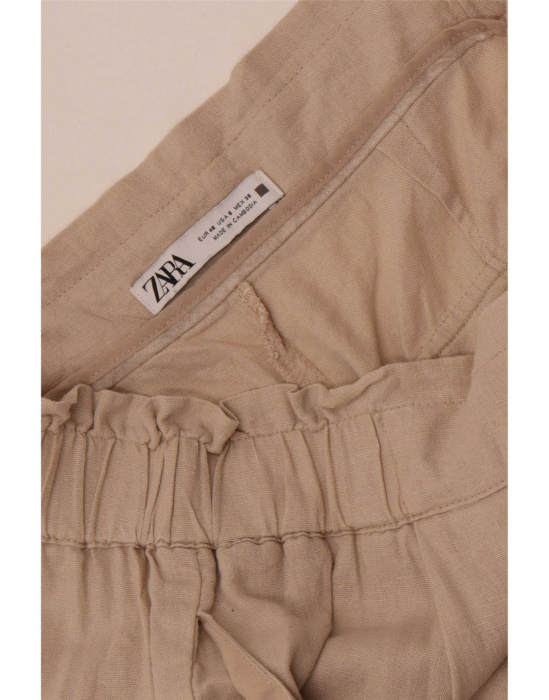 Zara Mujer Pantalón Cargo Harem EU 40 Medium W30 L26 Beige