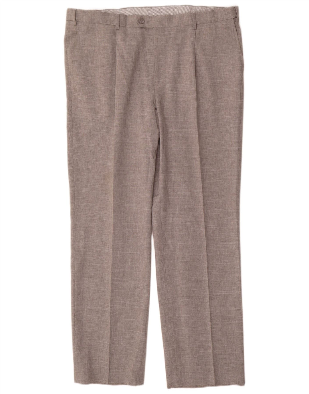 Marks & Spencer Pantalón de traje recto para hombre W42 L33 Poliéster gris